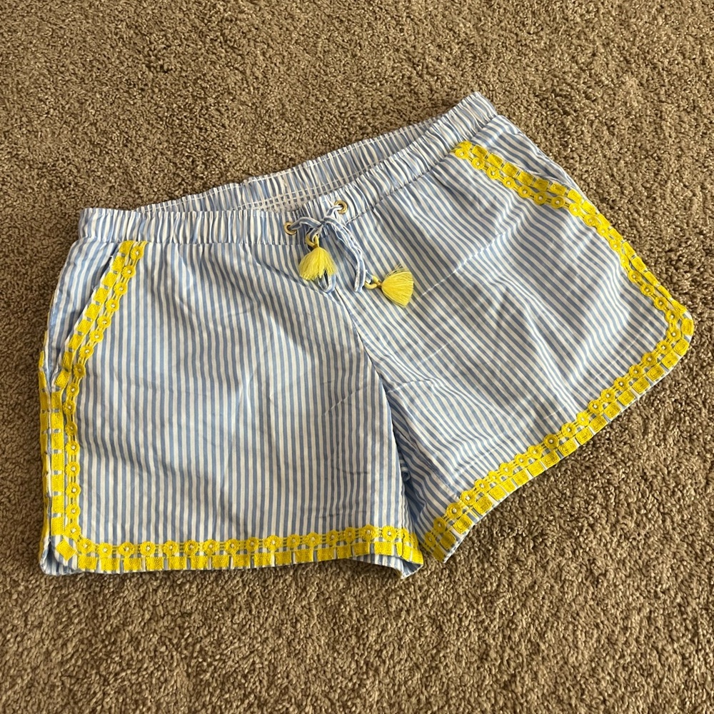 Lilly Pulitzer Blue and White and yellow embroidered Shorts